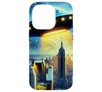 UFO sopra New York City, Notte stellata di Van Gogh Custodia per iPhone 14 Pro