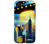 UFO sopra New York City, Notte stellata di Van Gogh Custodia per iPhone SE (2020) / 7 / 8
