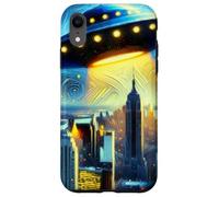 UFO sopra New York City, Notte stellata di Van Gogh Custodia per iPhone XR