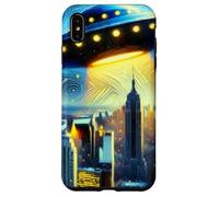 UFO sopra New York City, Notte stellata di Van Gogh Custodia per iPhone XS Max
