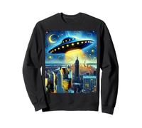 UFO sopra New York City, Notte stellata di Van Gogh Felpa