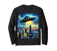 UFO sopra New York City, Notte stellata di Van Gogh Maglia a Manica
