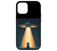UFO trasmette un gatto per il divertimento cosmico Custodia per iPhone 12/12 Pro