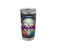 UFO UAP Alien Indossare Cuffie e Occhiali da Sole EDM Rave Art Bicchiere termico in acciaio inox doppia parete