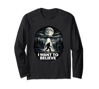 UFO Voglio Credere - Oggetti Volanti Non Identificati Bigfoot Maglia a Manica
