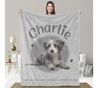 UFOORO Coperta per cani personalizzata regalo con foto e nome, coperta personalizzata per animali domestici, coperta fotografica per animali domestici, coperta per ritratto di animali domestici