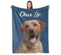 UFOORO Coperta personalizzata per animali domestici, coperta fotografica per animali domestici, regalo personalizzato per cani con foto e nome, regali per ritratti di cani, regali commemorativi per