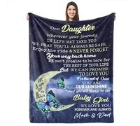 UFOORO Coperta personalizzata per figlia, coperte personalizzate per ragazze da papà e mamma compleanno 140 x 178 cm