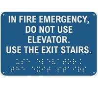 UFRUDR Targa in metallo con scritta in inglese "in Fire Emergency Do Not Use Elevator" (lingua italiana non garantita), cartello in metallo vintage, decorazione da parete per casa, fattoria, bar