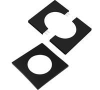 UFURMATE 2 coperture murali per tubi, in plastica ABS, flangia quadrata divisa e rosetta, autoadesive, coperture decorative per tubo (nero, diametro 60 mm)