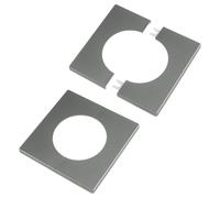 UFURMATE 2 coperture murali per tubi, in plastica ABS, flangia quadrata divisa e rosetta, autoadesive, coperture decorative per tubo (grigio, diametro 60 mm)