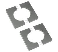 UFURMATE 2 coperture murali per tubi, in plastica ABS, flangia quadrata divisa e rosetta, autoadesive, coperture decorative per tubo (grigio, diametro 50 mm)