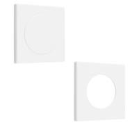 UFURMATE 2-Gang-Blind-Placca da Parete, 2 Pezzi, Bianco, Quadrata, in Plastica, Copertura Interruttore con Foro di Scatto Rimovibile per Prese o Interruttori Inutilizzati