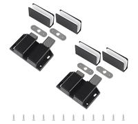 UFURMATE 2 Set Chiusure Magnetiche a Pressione con Apertura a Spinta per Doppie Porte in Vetro, con Morsetto Regolabile e Piastra in Metallo, Adatto per Porte in Vetro da 3-8mm a Cerniera Libera o