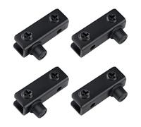 UFURMATE 4 cerniere per porta in vetro nero senza cornice per porta in vetro con morsetto regolabile per armadietto, kit di ricambio, adatte per porte in vetro a oscillazione libera da 4-6 mm