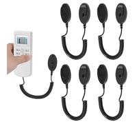 UFURMATE 4 supporti magnetici per telecomandi con corde a molla, montaggio a parete, autoadesivi, per TV, telecomando, kit di blocco di sicurezza, per casa, ufficio, scuola (nero)