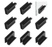 UFURMATE 8Pz Maniglia da Tirare a Bordo in Vetro, Clip per Porte in Vetro, Fermaporta a Scomparsa per Vetrine, Maniglia Nascosta per Vetrine in Vetro (Nero)