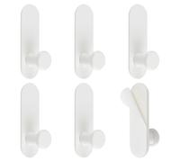 UFURMATE Appendiabiti rotondi per montaggio a parete, 6 pezzi, ganci da parete in metallo, resistenti, per ingresso, bagno, cucina (bianco, 7,8 x 2,5 cm)