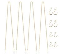 UFURMATE Catene da appendere per quadri da 80 cm, 4 pezzi, ganci a S, multiuso, per appendere cesti per piante (oro)