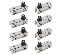 UFURMATE Cerniere per porta in vetro, 8 pezzi, nichelate senza cornice, cerniere pivot regolabili, set di ricambio per porte in vetro oscillanti da 4 a 6 mm