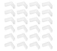 UFURMATE Connettore in vetro, 24 pezzi, connettori in plastica a forma di L in trasparente morsetti in vetro a 90 gradi, senza bordo, supporto per fissaggio o acquario, vetrina in vetro acrilico