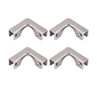 UFURMATE Connettore in vetro, 4 pezzi in acciaio laminato a freddo, morsetti in vetro a 2 vie, connettori senza bordo, supporto per fissaggio o acquario fai da te, paravento in vetro, vetrina, per