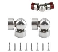 UFURMATE Connettori per tubi corrimano, 2 pezzi, diametro interno 50 mm, in acciaio inox 201, universale, rotondo, per corrimano regolabile, raccordo per ringhiera per scale, connettore a gomito