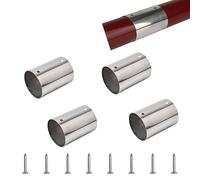UFURMATE Connettori per tubi per corrimano, 4 pezzi, in acciaio inox 201, rotondi, resistenti, per corrimano per scale, per corrimano da 50 mm