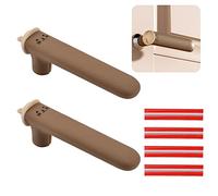 UFURMATE Copri maniglie per porta, 2 pezzi, in silicone marrone, per maniglie per porte, con striscia adesiva trasparente anti-collisione
