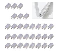 UFURMATE Cuscinetti per sedie, 30 pezzi, 18 mm, protezioni per pavimenti in plastica con feltro, a forma di U, antiscivolo, rettangolari, per gambe di sedie a slitta rotonda (bianco)