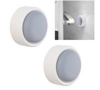 UFURMATE Fermaporta da parete, 2 pezzi, in plastica, girevoli, per maniglie delle porte, paraurti, antiurto, protezioni da parete, fermaporta per maniglia della porta (bianco)