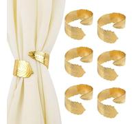 UFURMATE Fermatende per tende a forma di foglia d'acero, 6 pezzi, in metallo, bellissimi supporti decorativi per tende sottili, zanzariere