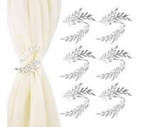 UFURMATE Fermatende per tende in argento, 6 pezzi, in metallo, con orecchie di grano, bellissimi supporti decorativi per tende sottili, zanzariere