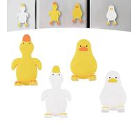 UFURMATE Ganci magnetici decorativi a forma di oca, 4 pezzi, gancio creativo 2 in 1 a forma di oca magnetica, decorazione per frigorifero, gancio da appendere per la cameretta dei bambini