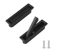 UFURMATE Maniglia per porta da incasso, in lega di zinco, piccola tasca, con bordo nascosto, 2 pezzi, per armadietti, porte tascabili (nero)