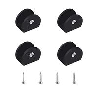 UFURMATE Morsetto in Vetro, 4 Pezzi Regolabili Clip per Mensole in Vetro in Lega di Alluminio, con Morsetto a Clip per Montaggio a Parete, Supporto in Vetro Nero, per Ripiani in Vetro Spesso 6-8 mm