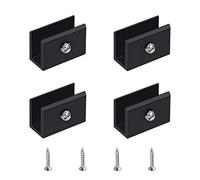 UFURMATE Morsetto per vetro, 4 staffe rettangolari regolabili per mensole in vetro, in lega di alluminio clip per montaggio a parete, per ripiani in vetro spesso 6-8 mm