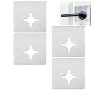 UFURMATE Piastra di riparazione della serratura della porta, 4 pomelli per porte in acciaio inox, piastre di fissaggio autoadesive, maniglie di riparazione (superficie spazzolata)