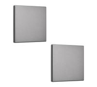 UFURMATE Placca da parete vuota, 2 pezzi, 8,6 x 8,6 cm, in plastica, senza viti, doppia piastra da parete vuota per prese o interruttori inutilizzati (grigio)
