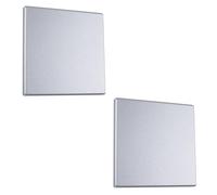 UFURMATE Placca da parete vuota, 2 pezzi, 8,6 x 8,6 cm, in plastica, senza viti, una banda, copertura per prese o interruttori inutilizzati (argento)