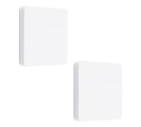 UFURMATE Placca da parete vuota, 2 pezzi, in plastica, senza viti, placca copri-foro da parete a 1 posto, copertura cieca per prese e interruttori della luce inutilizzati (bianco, 60 x 60 mm)