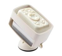 UFURMATE Portasapone a ventosa, confezione da 1 portasapone in plastica a 2 strati, autodrenante, per shampoo e spugna, facile da installare, per piano di lavoro e parete (bianco)
