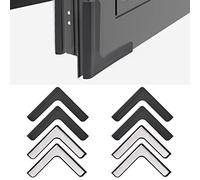 UFURMATE Protezioni angolari per finestre, 8 pezzi a forma di L, autoadesive, in silicone, anti-collisione, per proteggere i bordi dei mobili delle finestre, colore nero