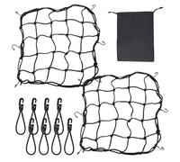 UFURMATE Rete portaoggetti per casco da moto, 2 pezzi, rete cargo con cinghia elastica regolabile per bagagli, per moto, bici (38,1 x 38,1 cm)