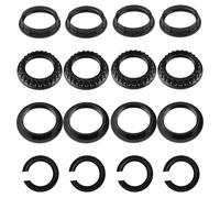 UFURMATE Set di 16 anelli per paralume, E26/E27, riduttori filettati, da E27 a E14, anelli adattatori per paralume, in plastica, parti di ricambio (nero)