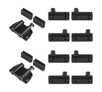 UFURMATE Set di 8 cerniere a perno in vetro senza cornice nere e 2 set di chiusure magnetiche a doppia porta con clip regolabili, adatte per porte a battente in vetro da 4-6 mm (nero)
