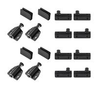 UFURMATE Set di 8 cerniere a perno per porta in vetro senza cornice e 4 set di chiusure magnetiche per porta singola, con clip regolabili, adatte per porte a battente in vetro da 4-6 mm (nero)