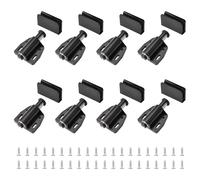 UFURMATE Set di 8 chiusure magnetiche per porte in vetro, con chiusura magnetica a pressione, con morsetto regolabile, adatte per porte in vetro oscillanti da 3-6 mm (nero)