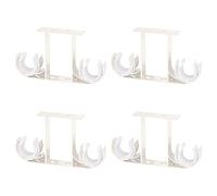 UFURMATE Staffe per aste per tende, 4 pezzi, in lega di alluminio, per montaggio a soffitto, doppi supporti per tende per finestre, aste per tende da 28 mm (bianco latte)