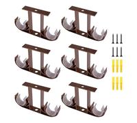 UFURMATE Staffe per aste per tende, 6 pezzi, in lega di alluminio, staffe per montaggio a soffitto, doppi supporti per tende per finestre, aste per tende da 23-26 mm (colore bordeaux)
